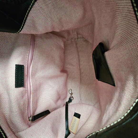 DOONEY & BOURKE Croc Embossed Leather Hobo Clip Black Sac Bag Shoulder Bag - Picture 7 of 15